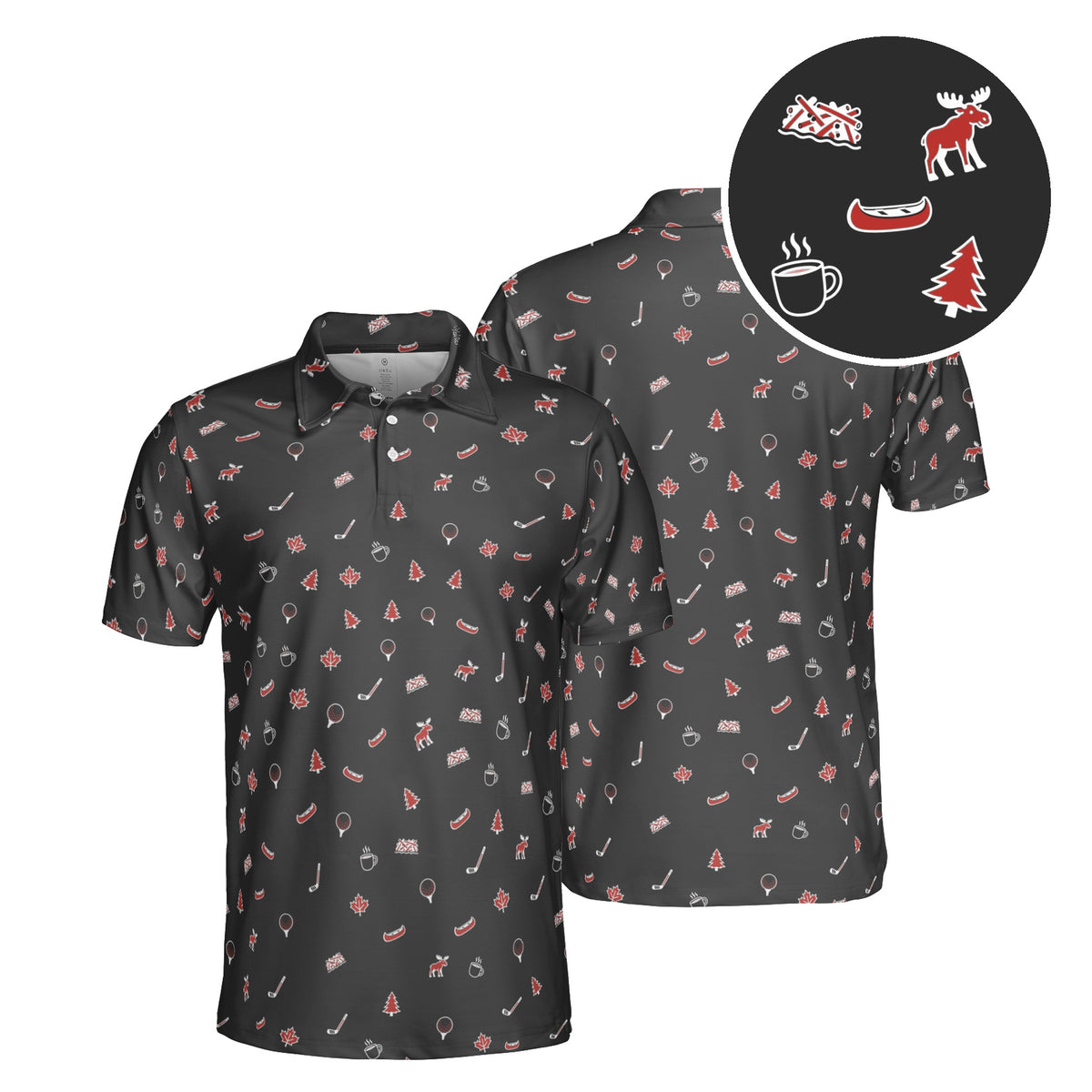 True North Tee Time golf polo in Charcoal