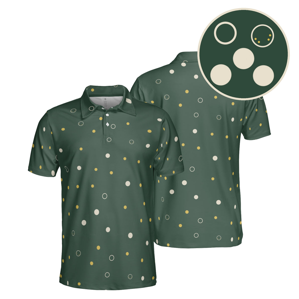 Dimple Dots golf polo in Forest