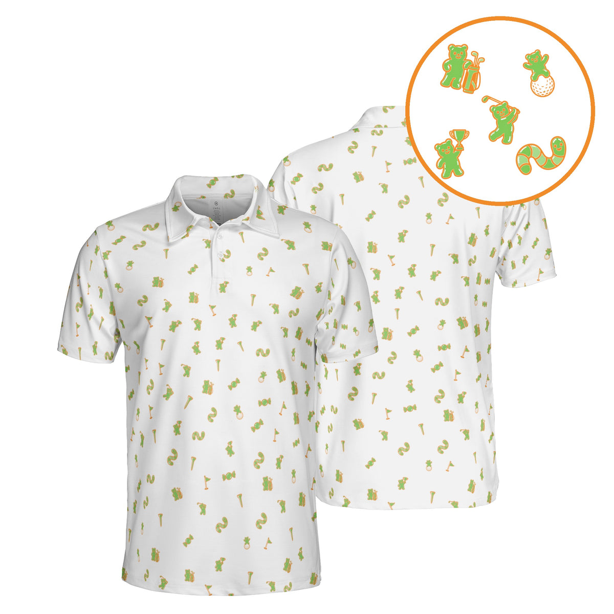 Gummy Golfers golf polo in White