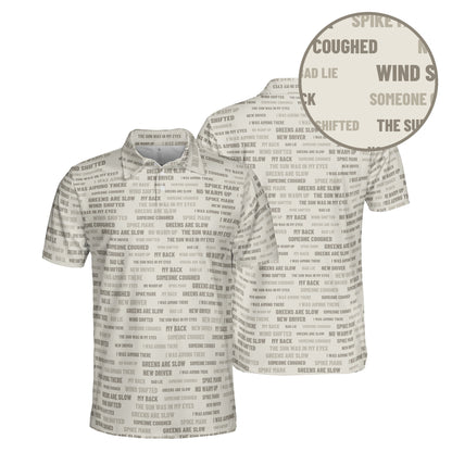 Excuse Generator golf polo in Sand