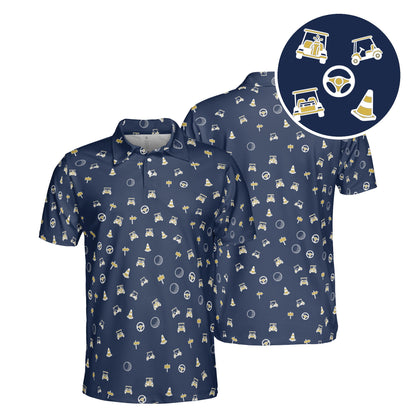 Cart Path Only golf polo in Navy
