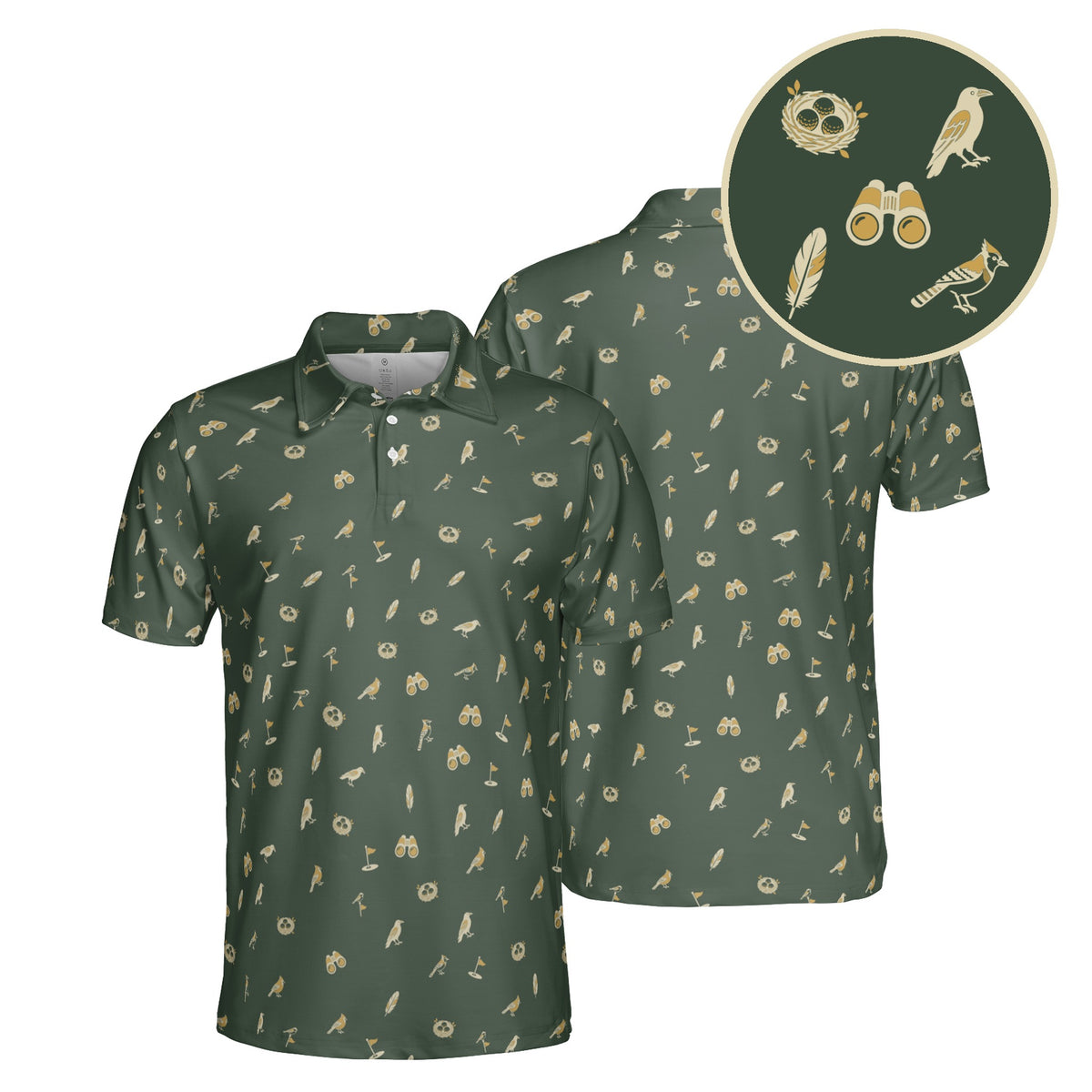 Birdie Watch golf polo in Forest