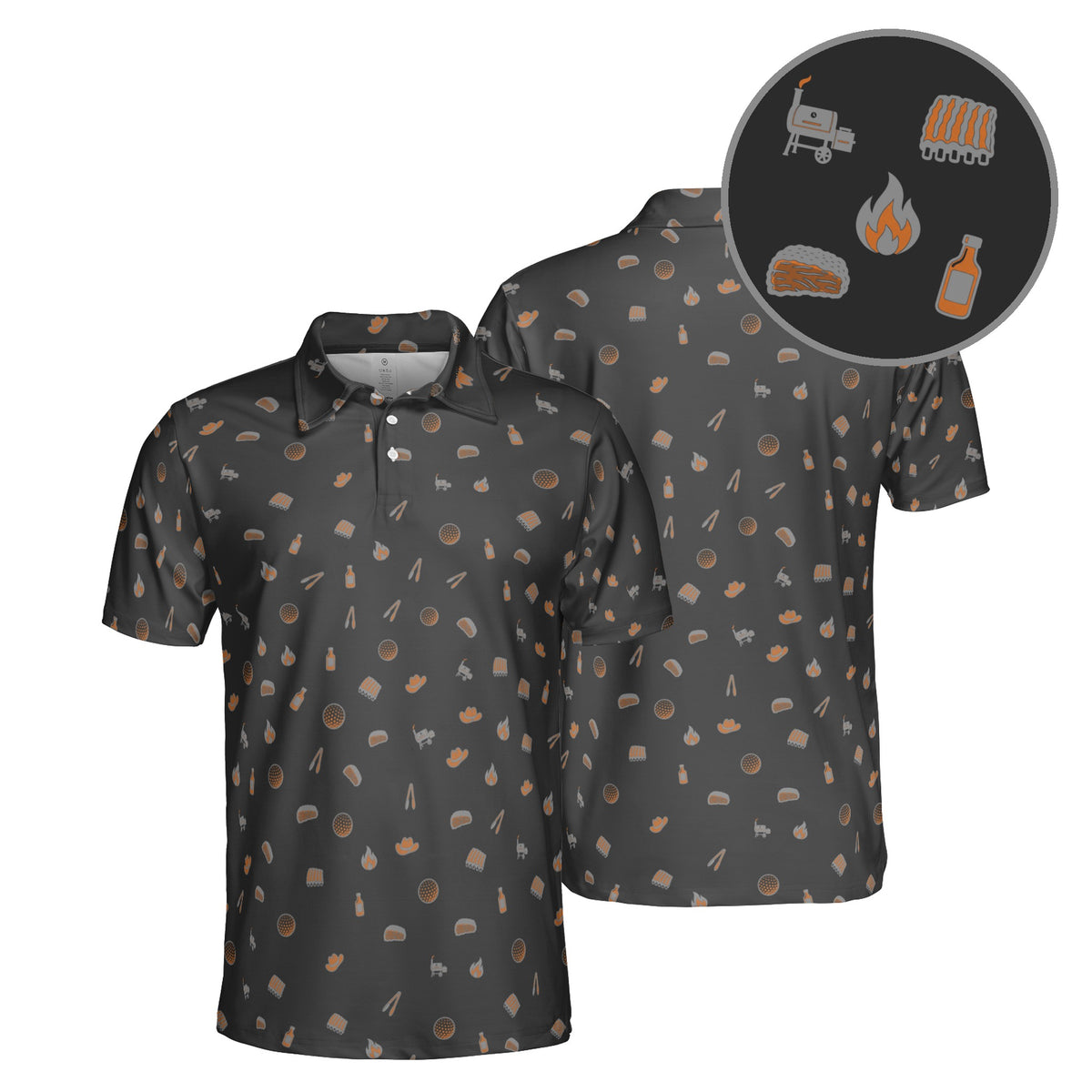 Smoke Show golf polo in Charcoal