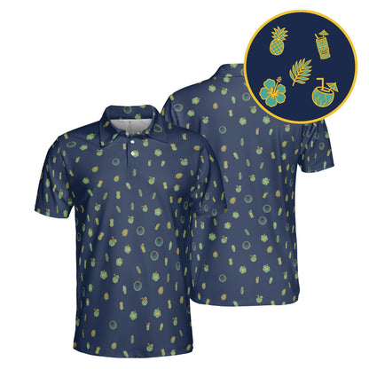 Island Time golf polo in Navy