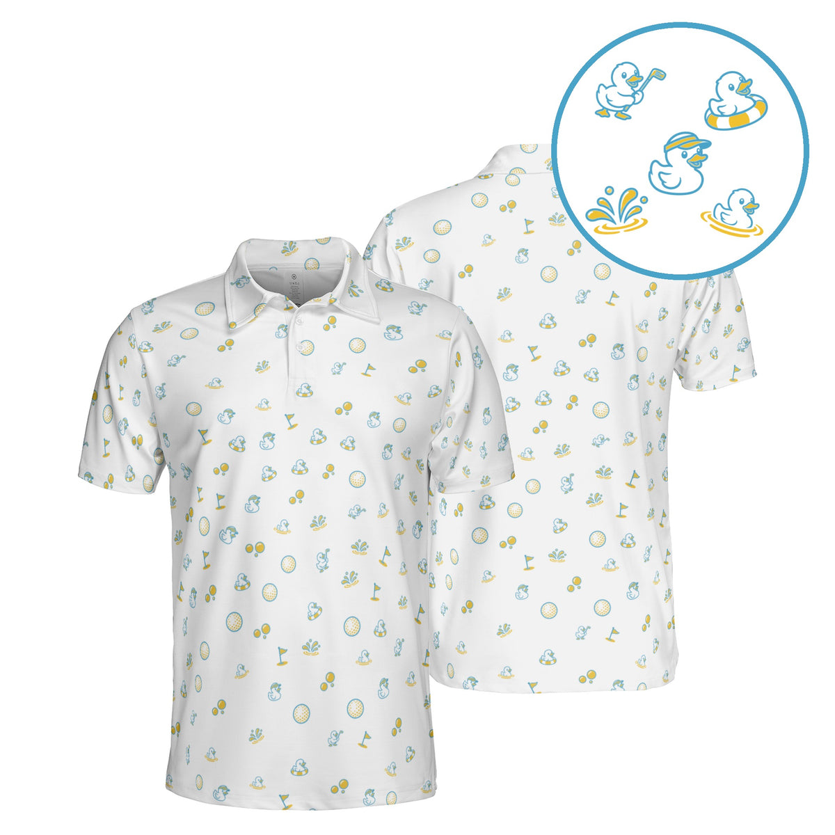 Rubber Duck Range golf polo in White