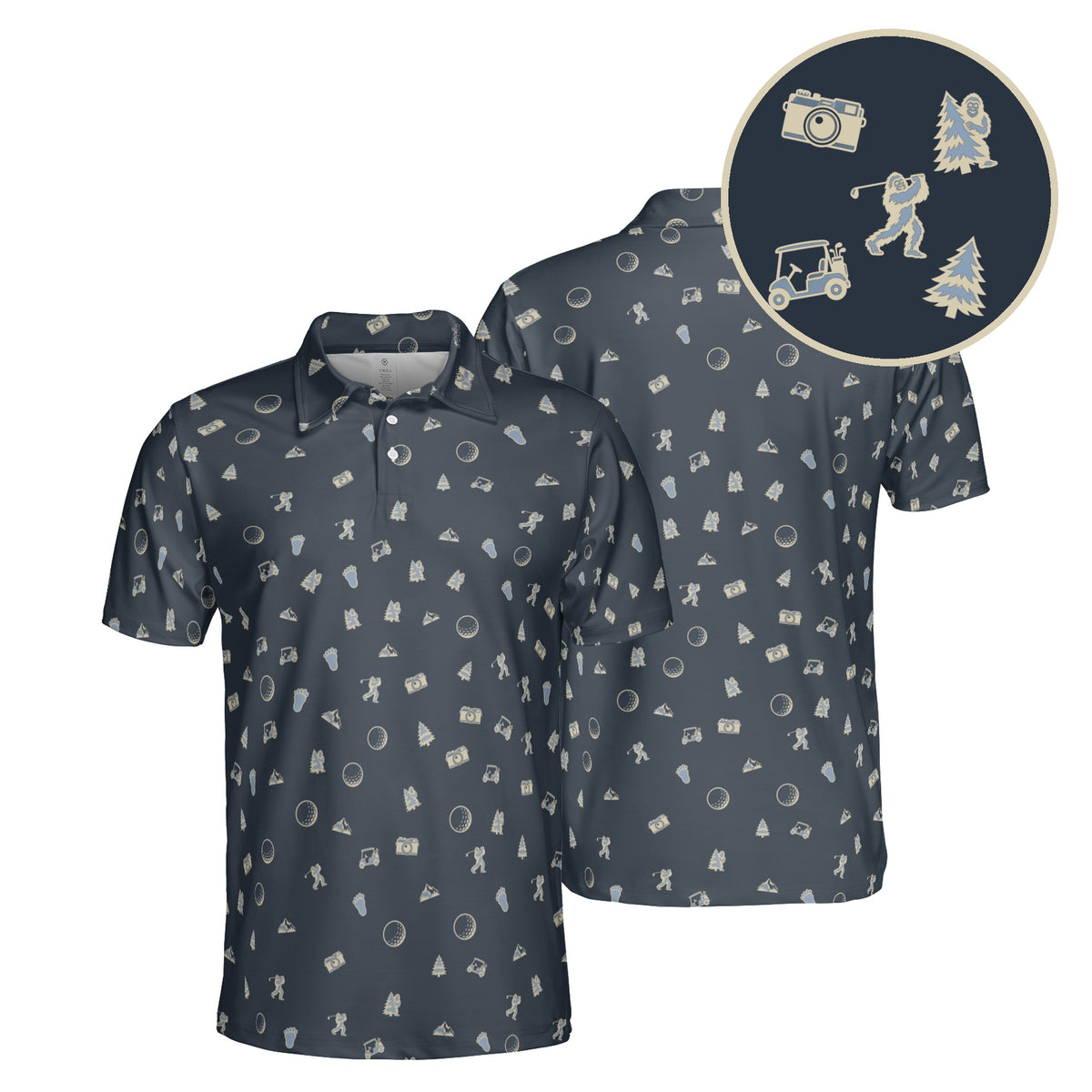 Squatch Swing golf polo in Slate