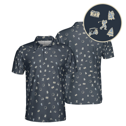 Squatch Swing golf polo in Slate