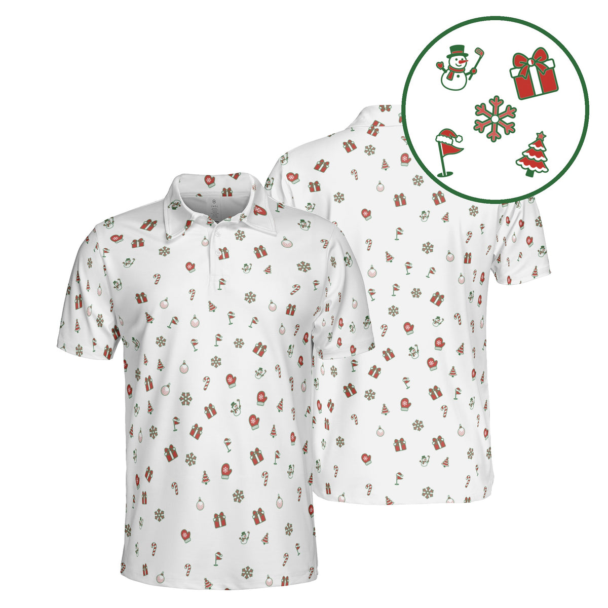 Snowman Scramble golf polo in White