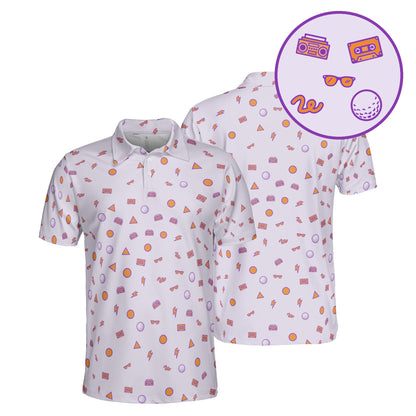 Totally Rad Range golf polo in Lavender
