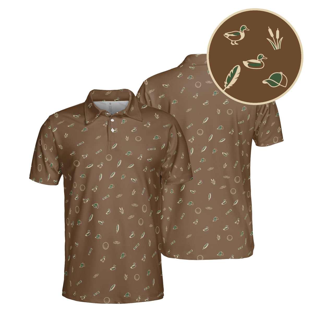 Duck Hook golf polo in Brown