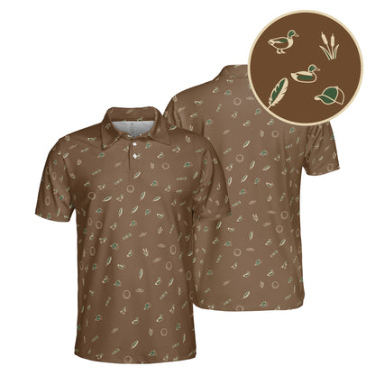 Duck Hook golf polo in Brown