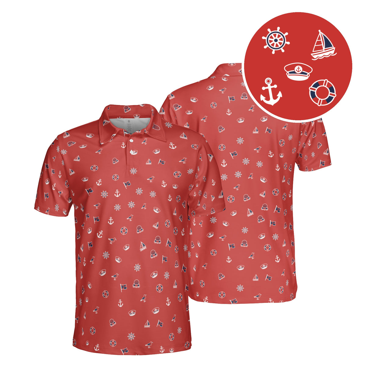 Yacht Club Dropout golf polo in Cardinal