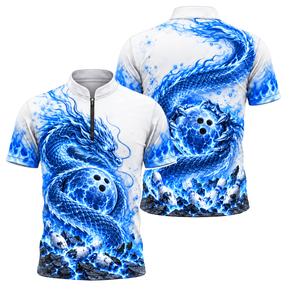 Magma Serpent Strike Bowling Jersey in Royal & White