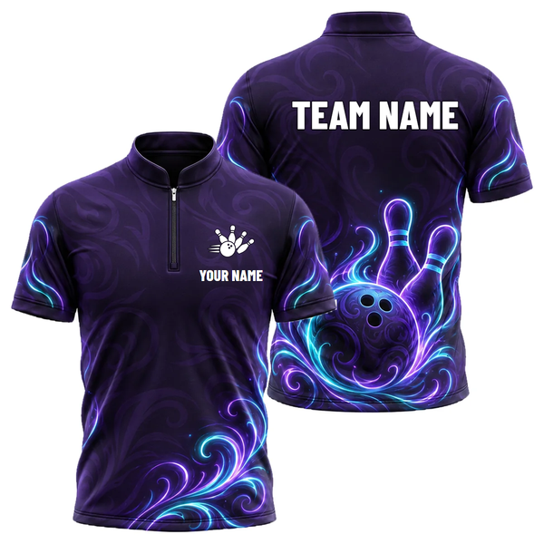 Neon Tribal Strike custom bowling shirt personalized with name and team name