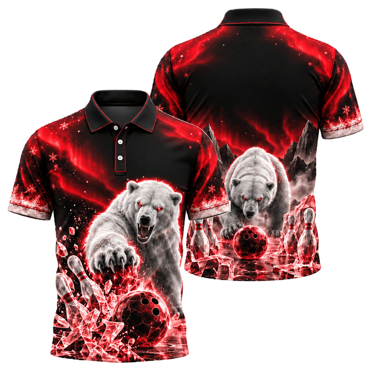 Arctic Brawler Strike Unisex Polo in Black & Red