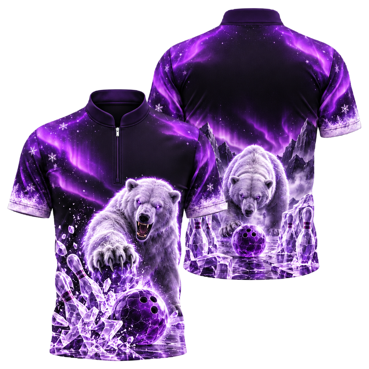 Arctic Brawler Strike Bowling Jersey in Purple & Black