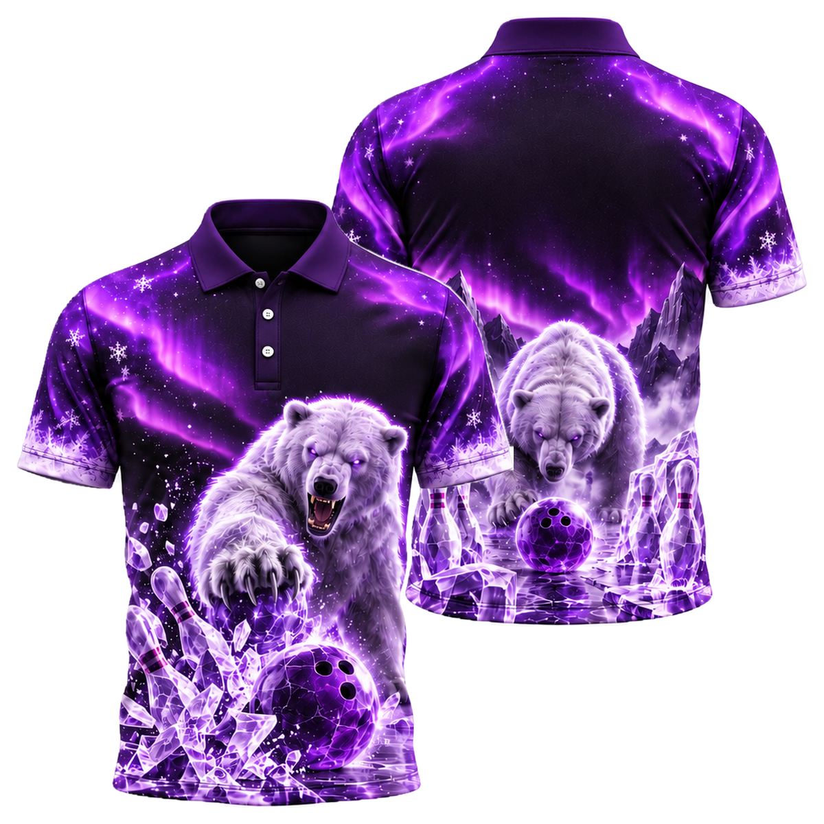 Arctic Brawler Strike Unisex Polo in Purple & Black