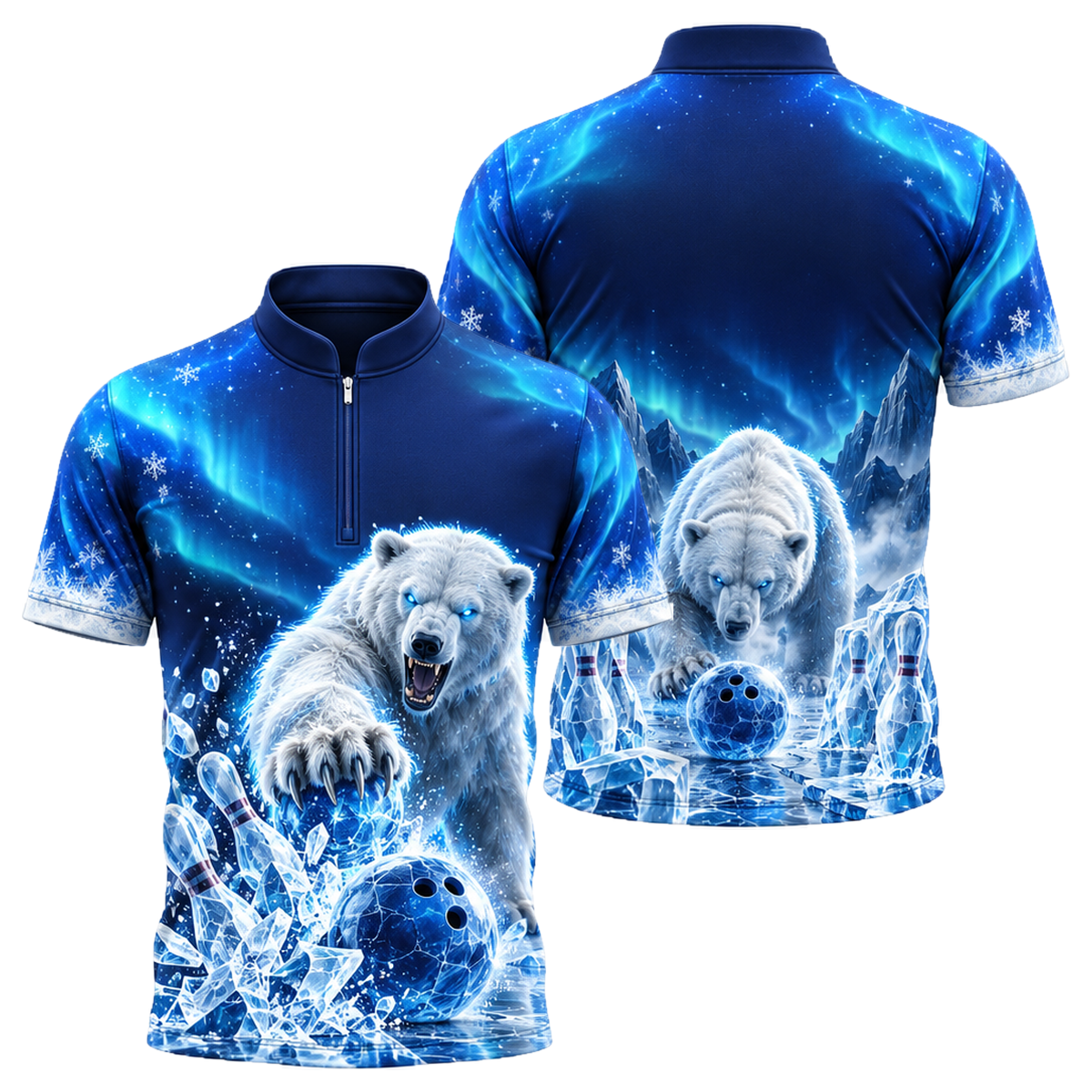 Arctic Brawler Strike Bowling Jersey in Royal & White