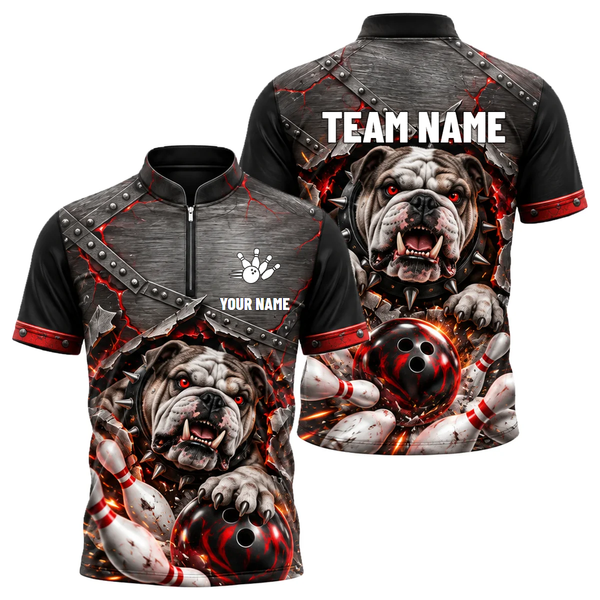 Iron Bulldog Breakout custom bowling shirt personalized with name and team name