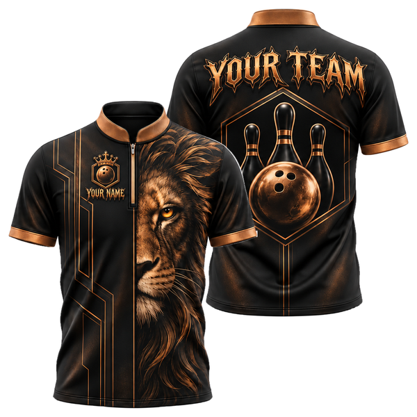Copper Lion Pro custom bowling shirt personalized with name and team name