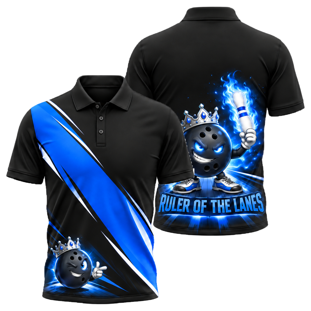 Ruler of the Lanes Unisex Polo in Royal & White