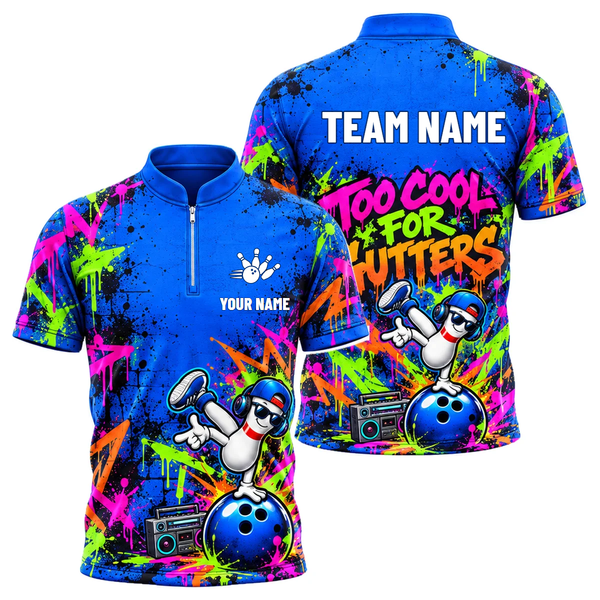 Headphone Pin Groove custom bowling shirt personalized with name and team name