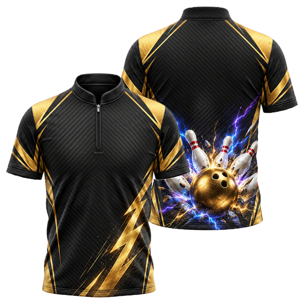 Gold Storm Strike Bowling Jersey in Black & Gold