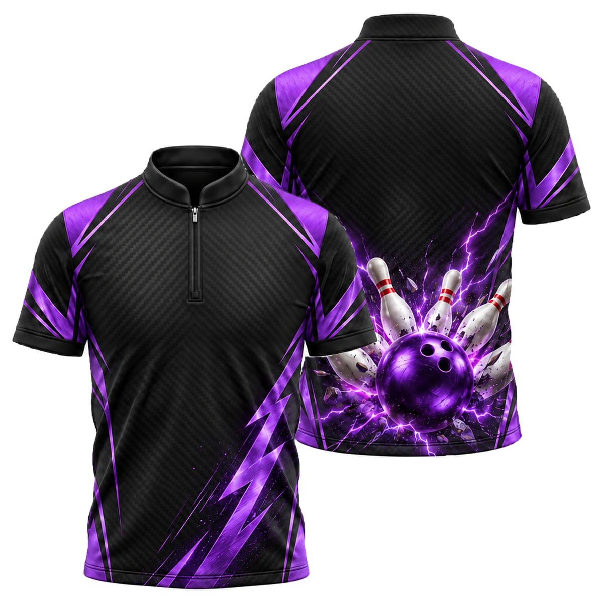 Gold Storm Strike Bowling Jersey in Purple & Black