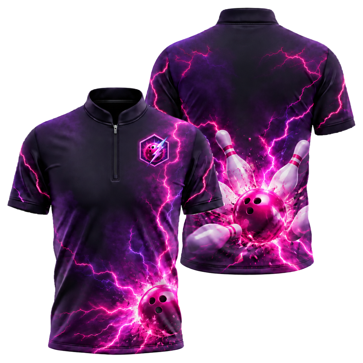 Pink Voltage Strike Bowling Jersey in Pink & Purple