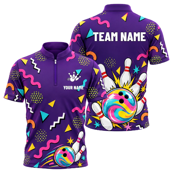 Memphis Lane Party custom bowling shirt personalized with name and team name
