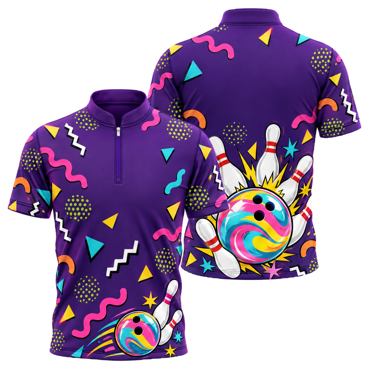 Memphis Lane Party Bowling Jersey in Pink & Purple