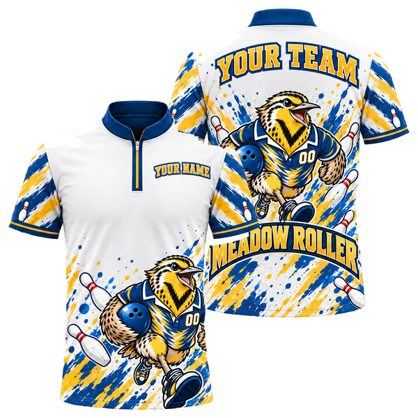 Montana Meadow Roller custom bowling shirt personalized with name and team name