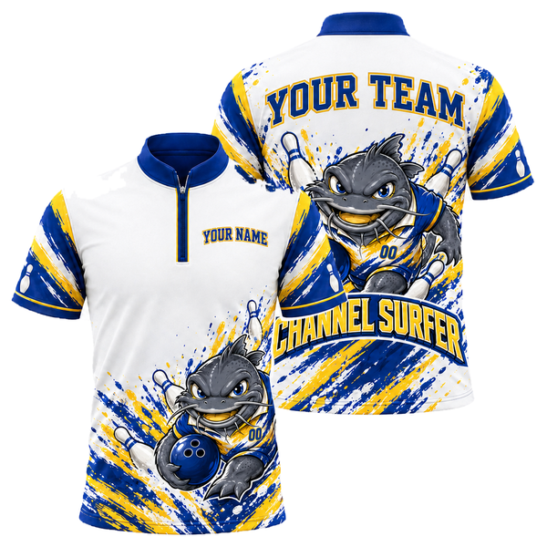 Nebraska Channel Surfer custom bowling shirt personalized with name and team name