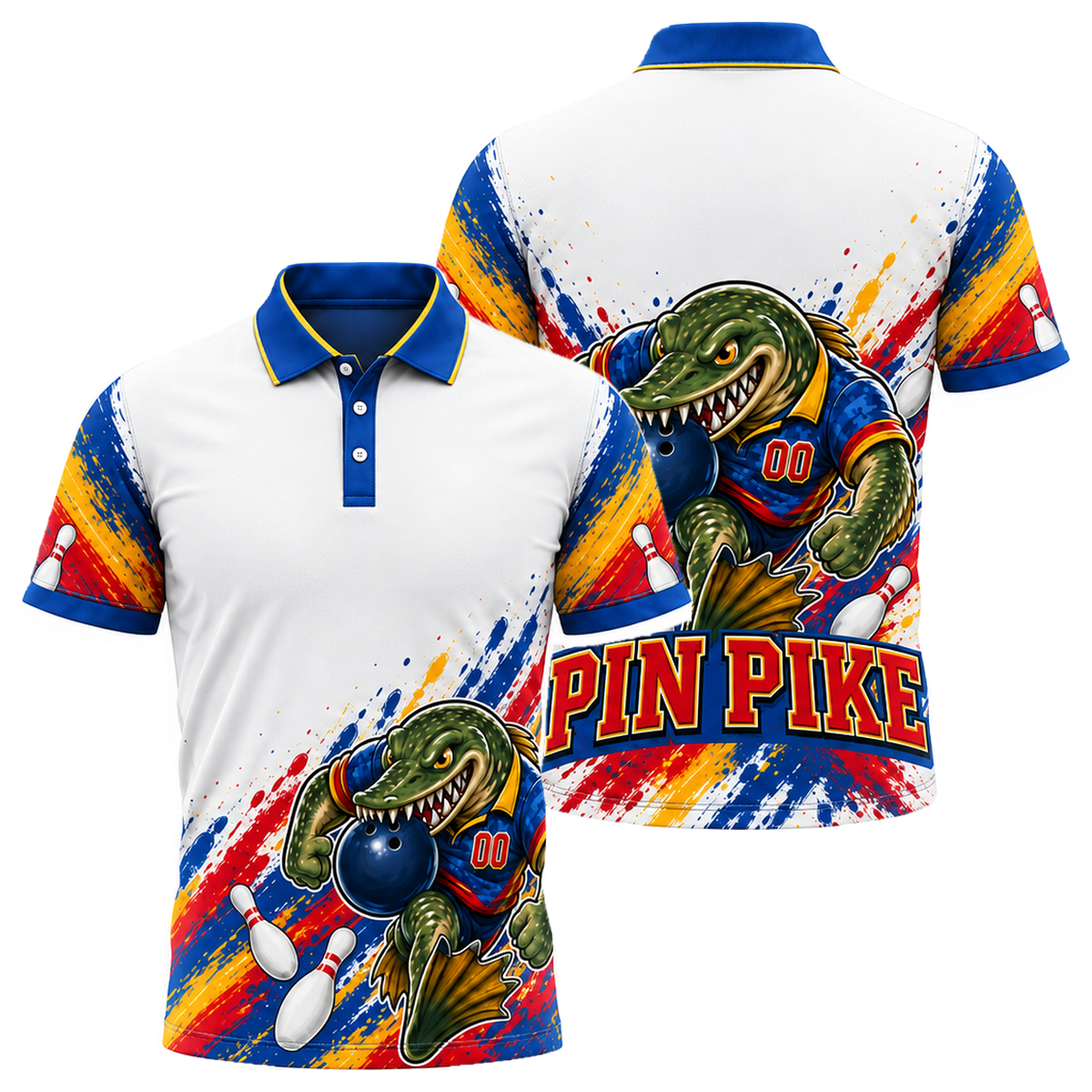 North Dakota Pin Pike Unisex Polo in North Dakota Colors