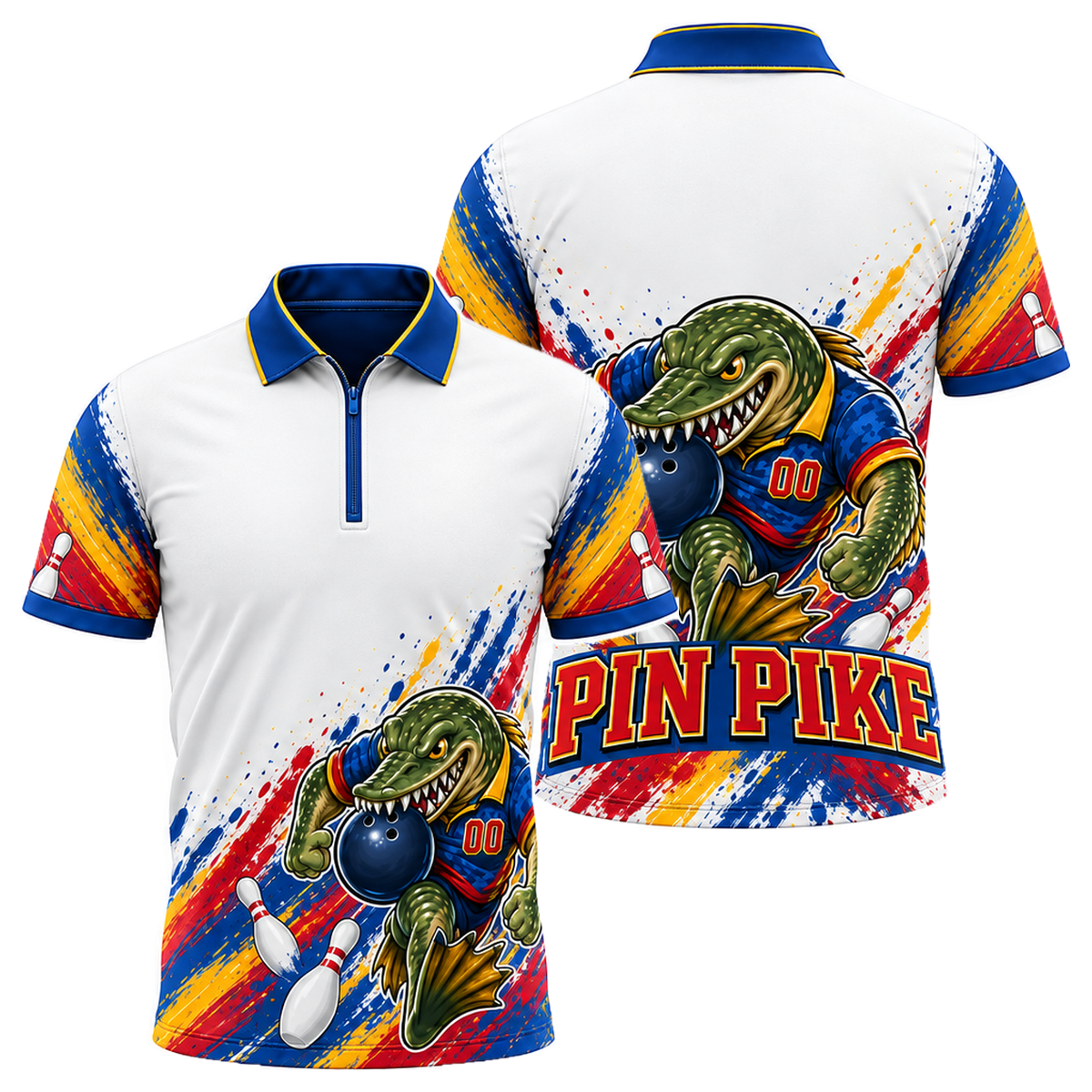 North Dakota Pin Pike Quarter-Zip Polo in North Dakota Colors