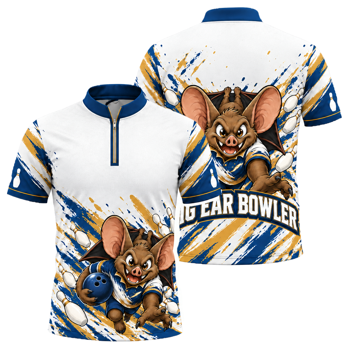Virginia Big Ear Bowler Bowling Jersey in Virginia Colors