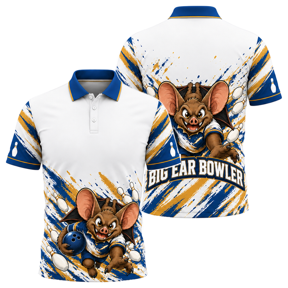 Virginia Big Ear Bowler Unisex Polo in Virginia Colors