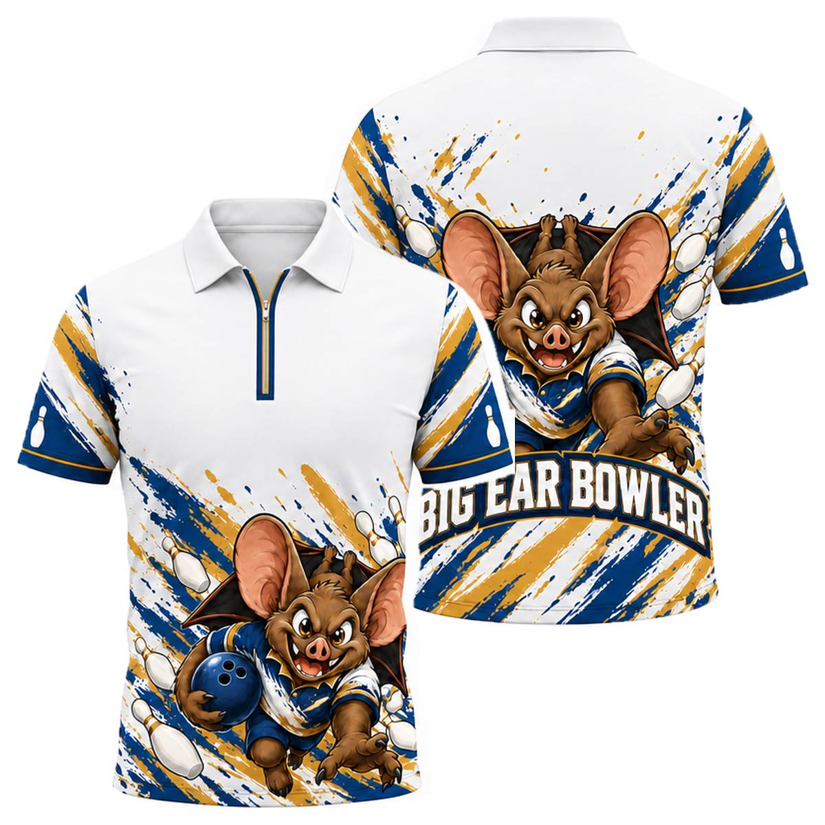 Virginia Big Ear Bowler Quarter-Zip Polo in Virginia Colors