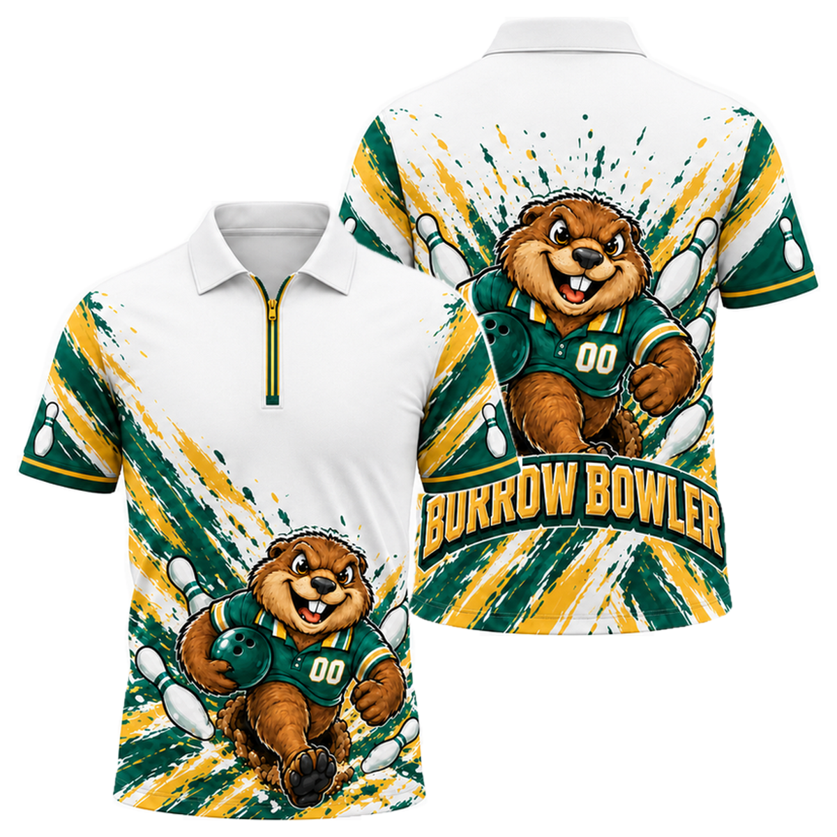 Washington Burrow Bowler Quarter-Zip Polo in Washington Colors