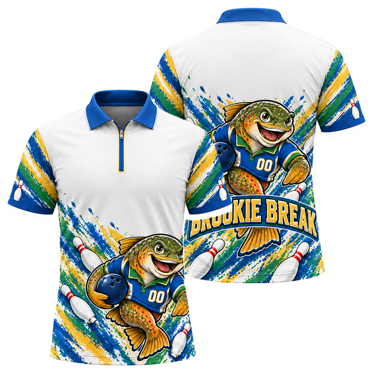 West Virginia Brookie Break Quarter-Zip Polo in West Virginia Colors