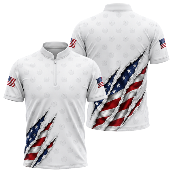 Stars & Stripes Claw Bowling Jersey in Royal & White
