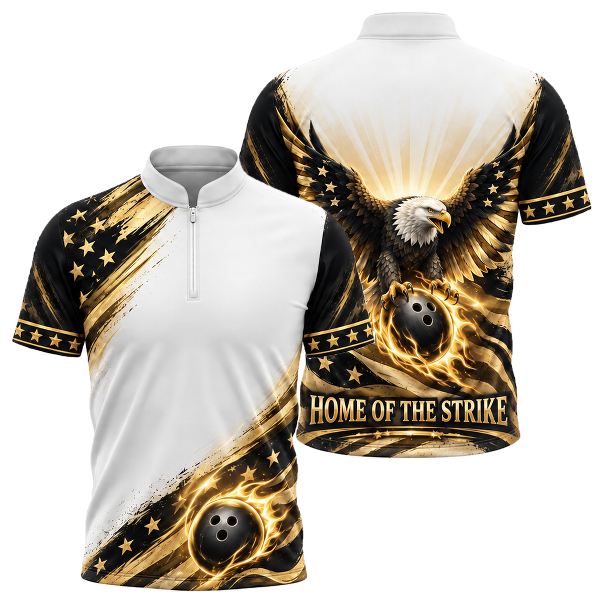 Home of the Strike Bowling Jersey in Black & Gold