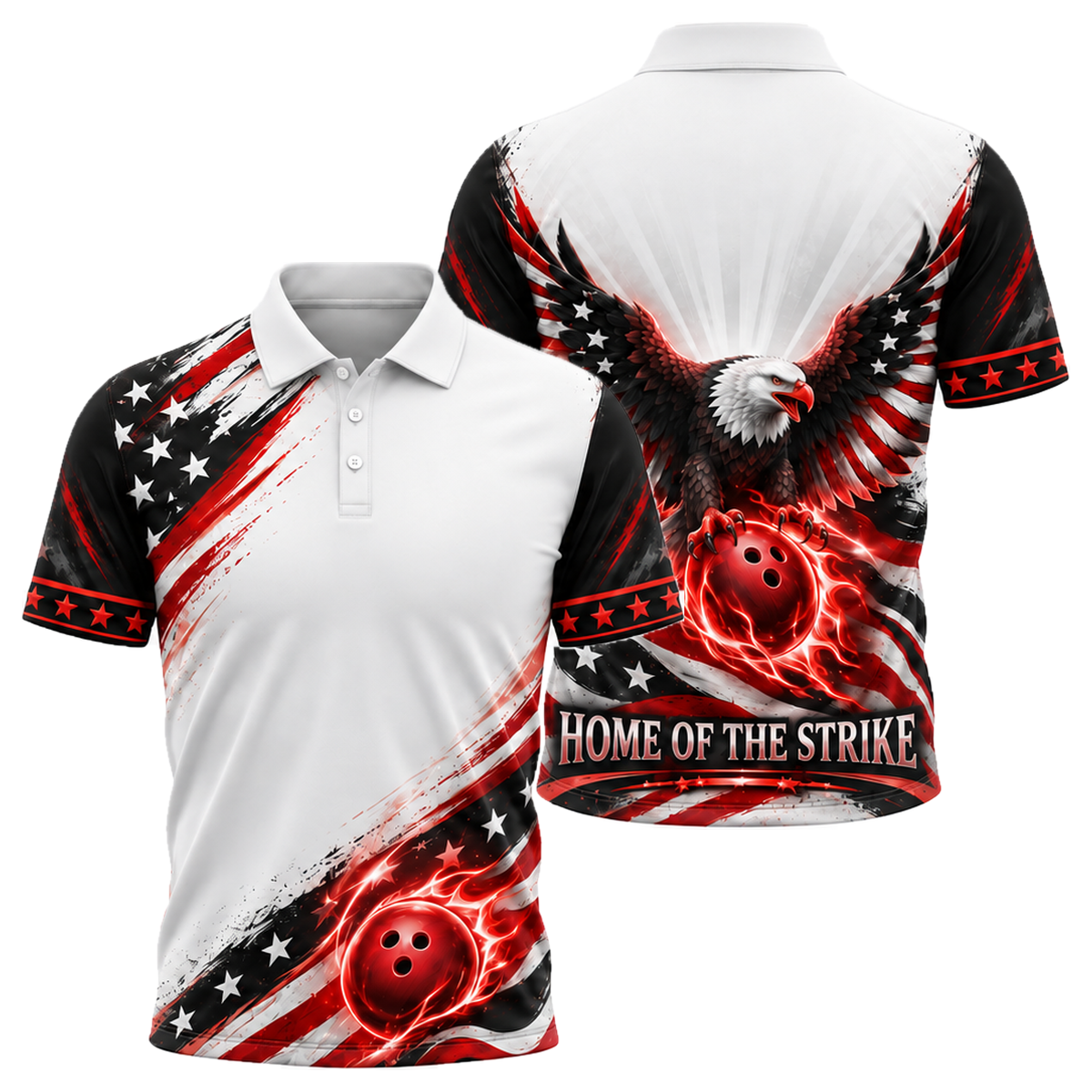 Home of the Strike Unisex Polo in Black & Red