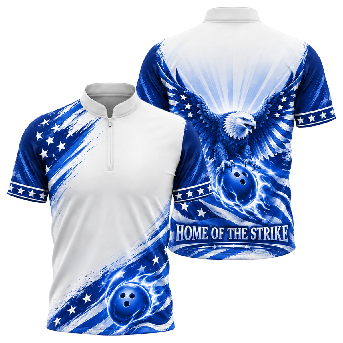 Home of the Strike Bowling Jersey in Royal & White