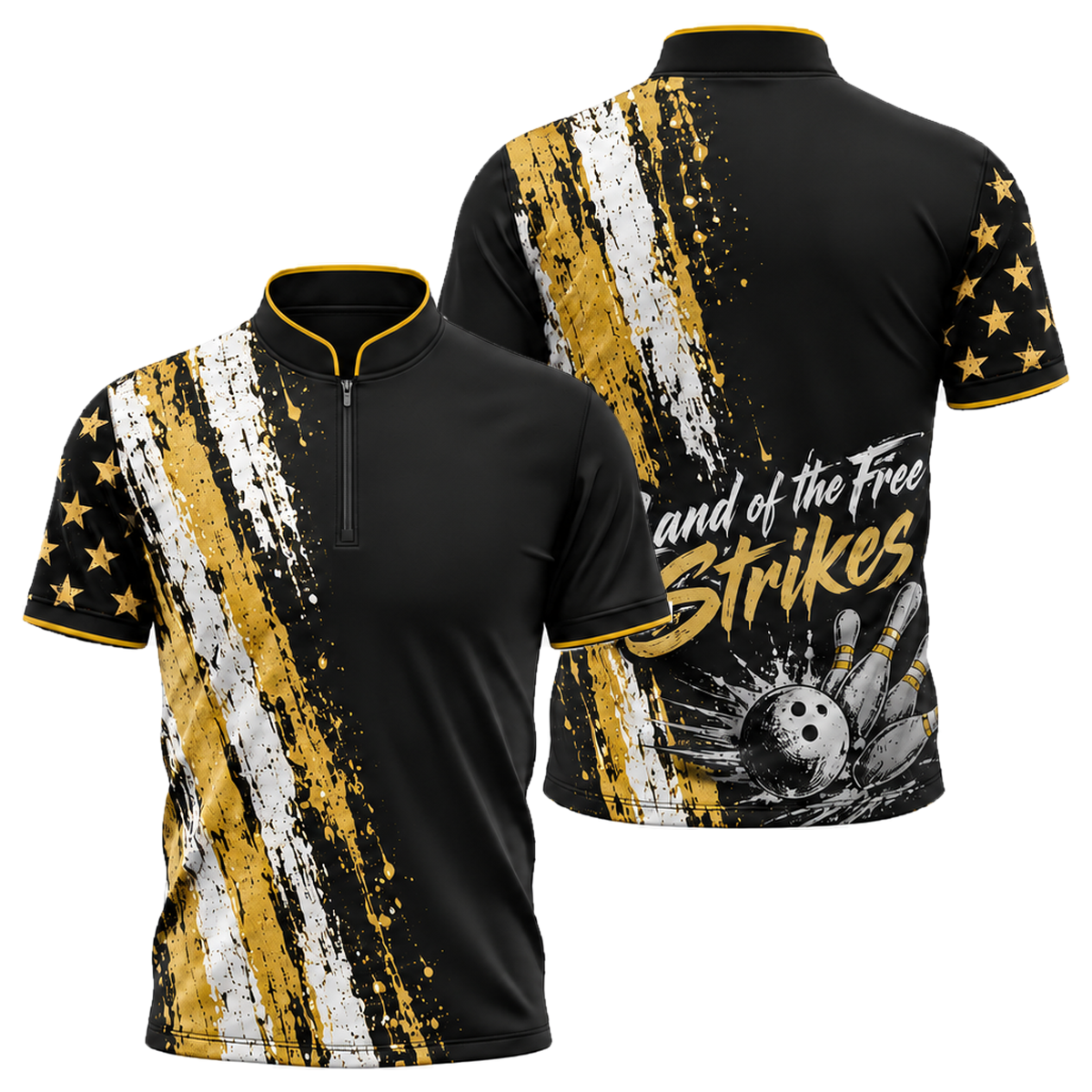 Grit Flag Bowler Bowling Jersey in Black & Gold