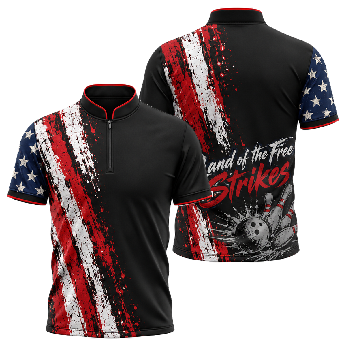 Grit Flag Bowler Bowling Jersey in Black & Red