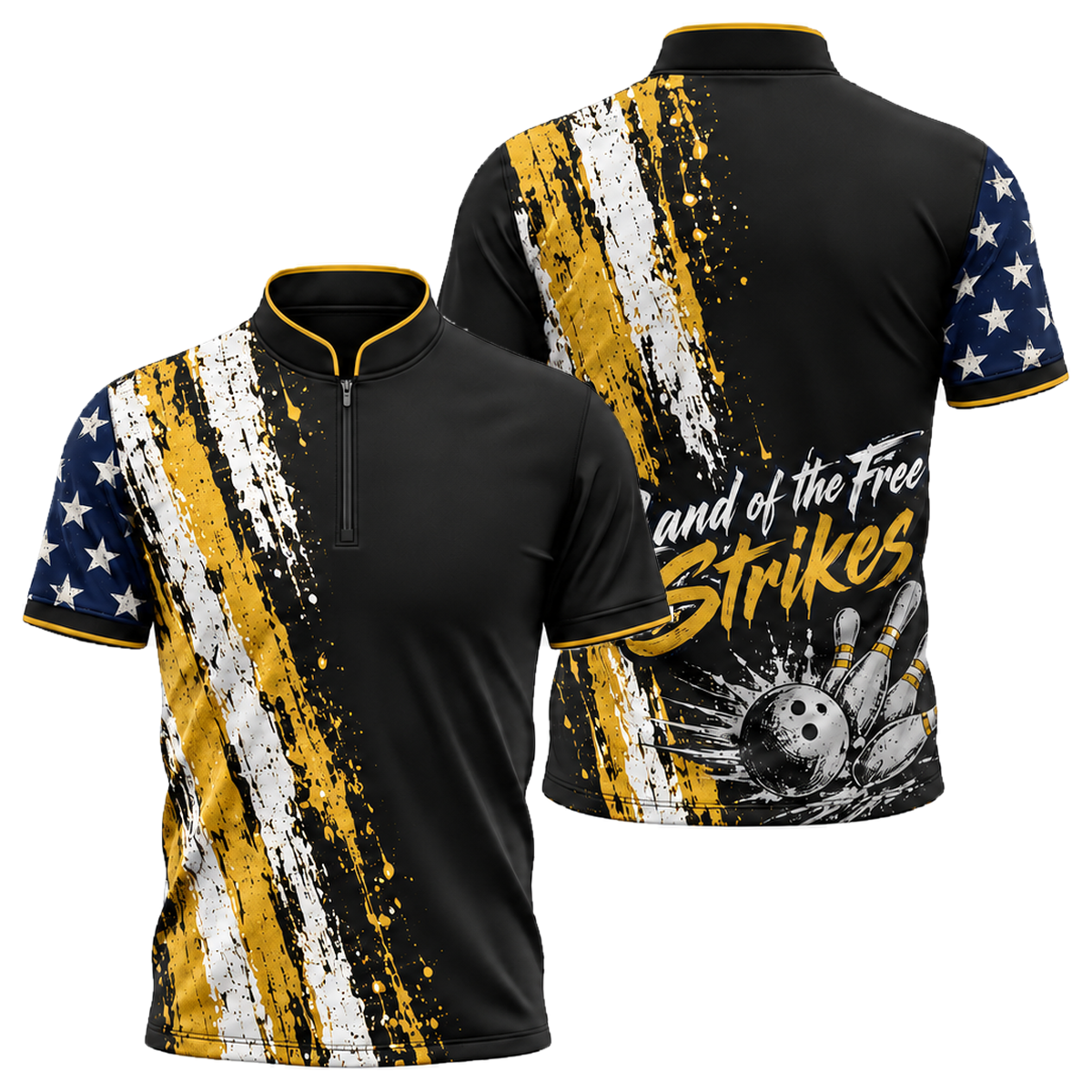 Grit Flag Bowler Bowling Jersey in Navy & Gold