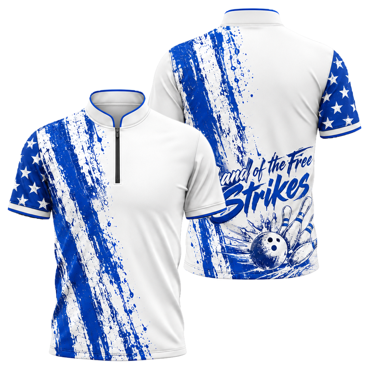 Grit Flag Bowler Bowling Jersey in Royal & White