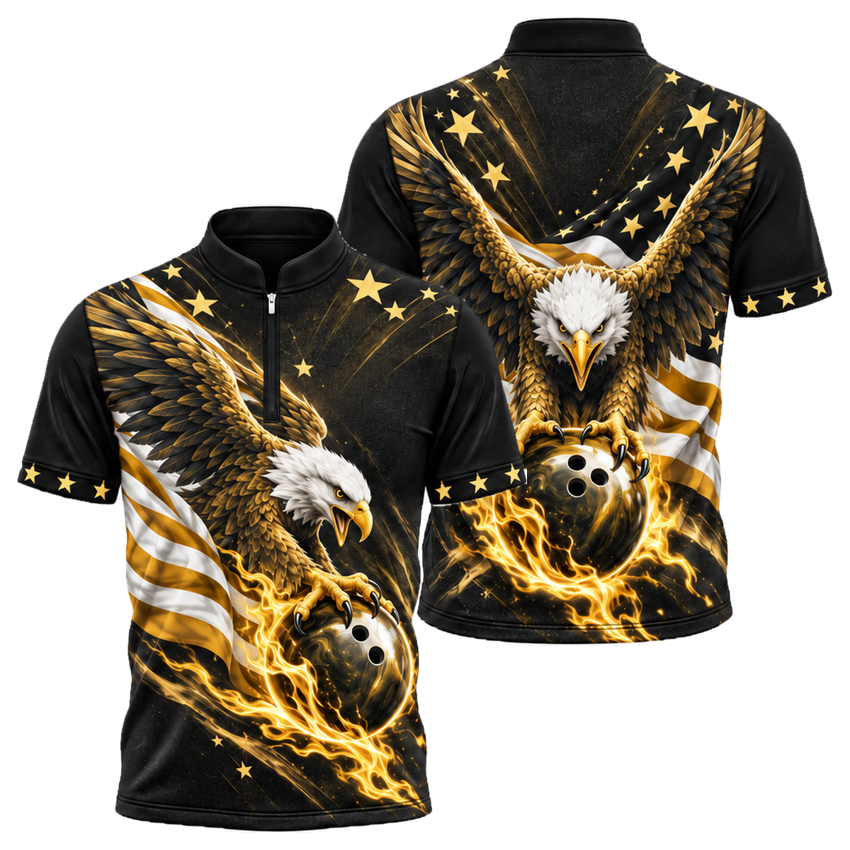 Liberty Talon Strike Bowling Jersey in Black & Gold