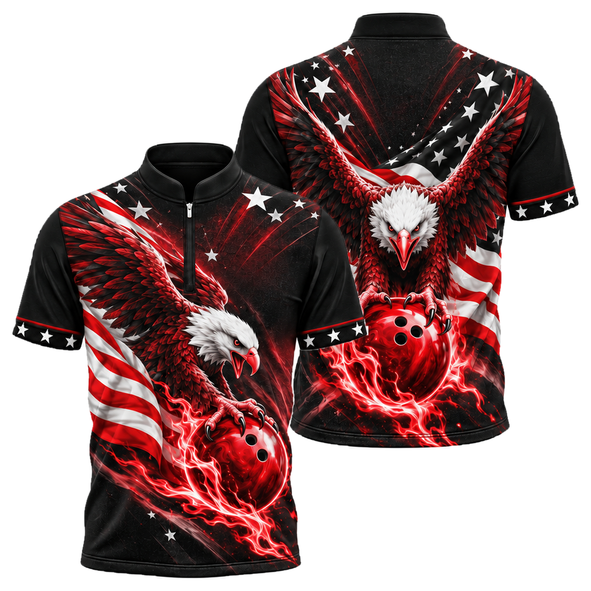 Liberty Talon Strike Bowling Jersey in Black & Red